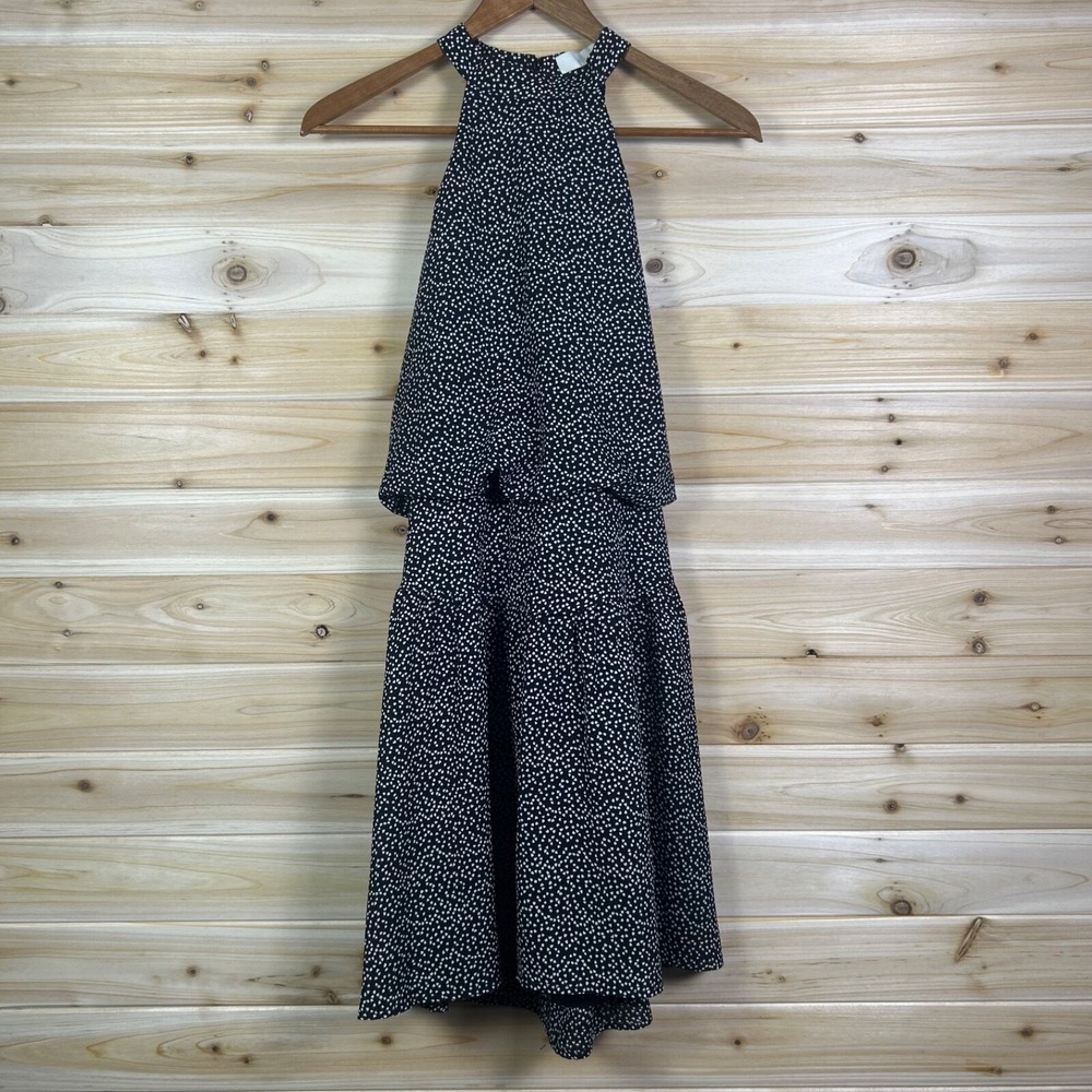 Pinch Dress Womens Medium Black and White Heart Print Sleeveless Halter Dress
